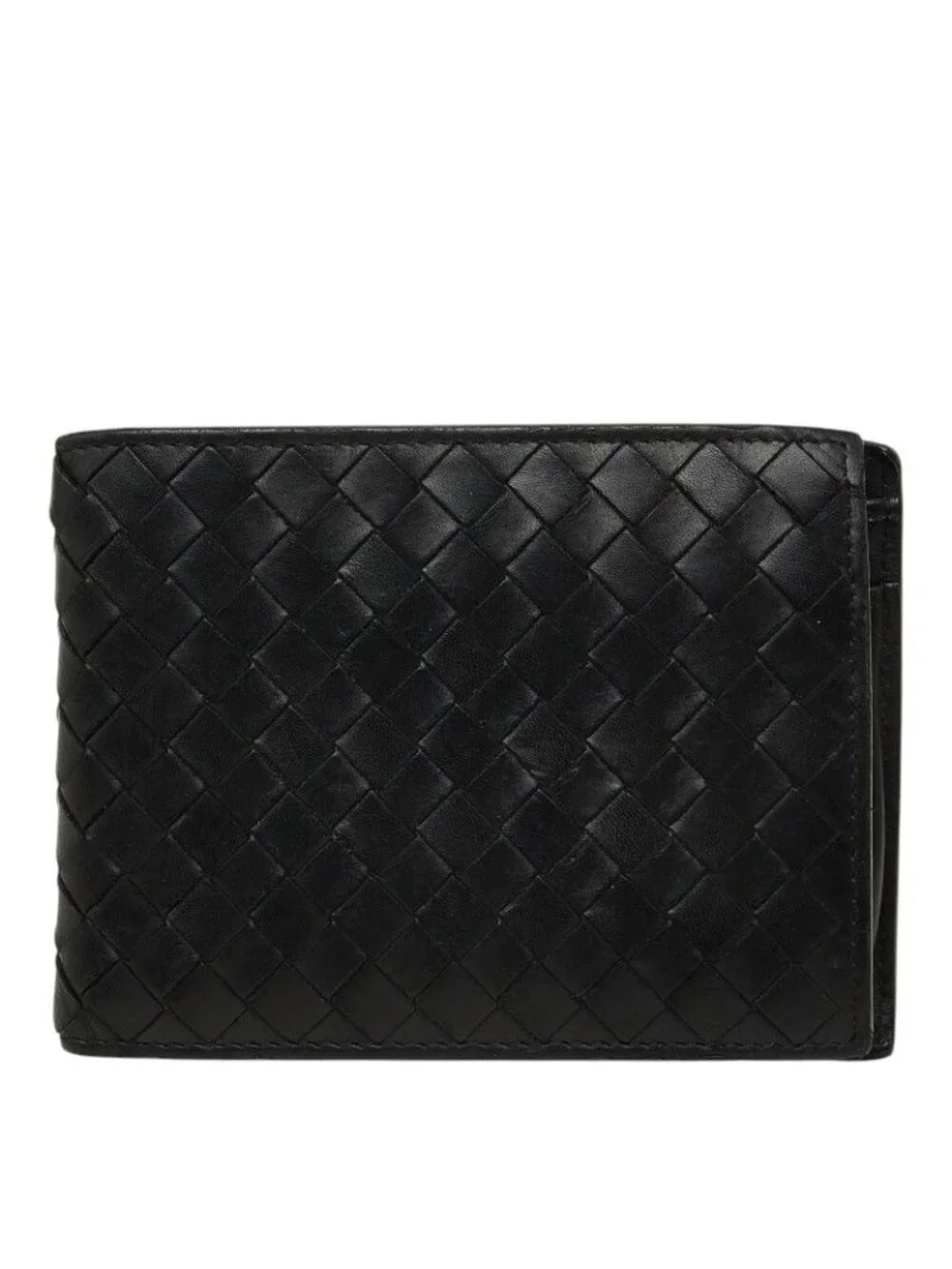 Bottega Veneta Intretchart Bifold Wallet Black Leather